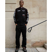 RED ENZO KARACING DRIVER JACKET - BLACK & SILVER