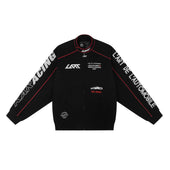 RED ENZO KARACING DRIVER JACKET - BLACK & SILVER