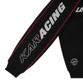 RED ENZO KARACING DRIVER JACKET - BLACK & SILVER