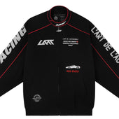 RED ENZO KARACING DRIVER JACKET - BLACK & SILVER