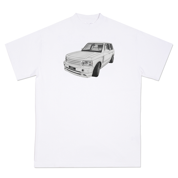 L ART RANGE ROVER WHITE T SHIRT KAR L ART DE L AUTOMOBILE