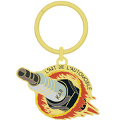 Spark plug Gold Keychain